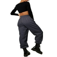 Colisha Dame Jogger Hlače visoke strugove sa džepovima pantalone Lounge Sports Sports Solid Boja dna