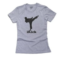 Ikick bočni udarac trendi karate borilačke vještine Silueta ženska pamučna majica
