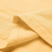 Ženske majice Ženska modna pamučna posteljina V-izrez kratkih rukava stotina i jedna čvrsta boja labava