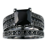 Kayannuo Valentines Day Dayts Božićni čišćenje 2-in - Ženski vintage crni srebrni angažman vjenčanog prstena