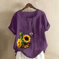 Ženske majice i bluze Purple ponude za uklanjanje ženskog ljeta casual okruglog vrata kratkih rukava