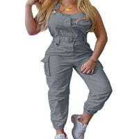 Abtel Ladies Romper Belt Hlatke Leisure Slabice za žene Ležerne prilike salona Cargo Pant Grey XL