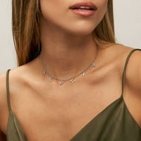 Mynameneckleace - Personalizirani početni naziv Choker ogrlica za ženu - Prilagođeni kapitalni viseći