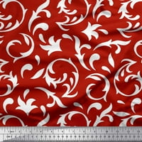 Soimoi crvena pamučna poplin tkanina filigrana Damask otisnuta zanatska tkanina od dvorišta široka