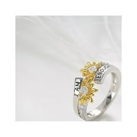 Heiheiup Daisy Good Fashion za vas e-nough Engleski am Bikolor prsten sa dijamantima i postavio prstenove