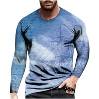 INLEIFE MENS PLUS Veličina Majica, modni muški labavi okrugli vrat pulover plus veličine 3D tiskanje