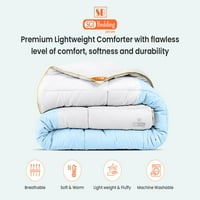 Prevelizirani Centrast Contrast Comforter Set MicroFuber puni svijetloplavi