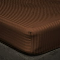 Postavljeni lim - ravni lim, ugrađeni list dubok džep i jastučnice - egipatski pamuk i broj navoja - ekstra meko i luksuzno - čokoladna pruga, dvostruka boja