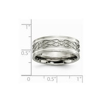 Titanium sterling srebrni otvor Celtic čvor ravna poljska bend veličine 9.5