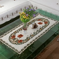 Lierteer Bijeli pravokutnik stolnjak izvezeni cvjetni mali mali kućni dekor