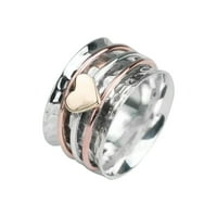 Spinner srčani prsten, samopovoljni srčani prsten, anksiozni reljefni prsten, ljubavni prsten za žene