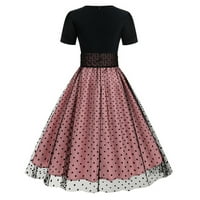 Haljina za ženske zabave elegantno čišćenje prodaje Ženska polka tačka retro patchwork haljina 1950S