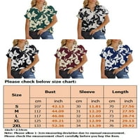 REJLUN Ženske šifonske vrhove V izrez majica s kratkim rukavima Tunička bluza Ležerna majica za plažu