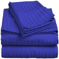 Posteljina mole - premium posteljina - 18 duboki džep egipatski pamuk i crovni navoj ultra-meka posteljina - kraljevska plava pruga, veličina full-xl
