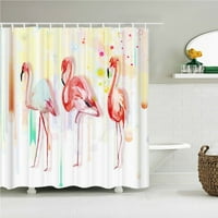 Pink Bird Flamingo Tropske postrojenja Ispisuje kućni ukras tuš za zavjese poliester kupaonica Vodootporna