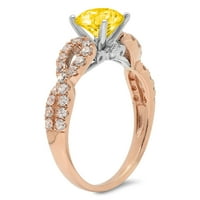 1.36ct okrugli rez žuta simulirana dijamant 14k ruža bijela zlatna godišnjica Angažmane prstene veličine