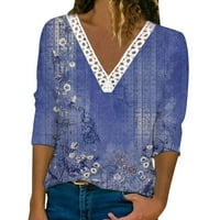 Košulje s dugim rukavima za ženu Plus veličina Žena V izrez dugih rukava majica AutumnBlouse vrhovi