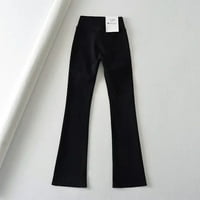 Ženske visoke elastične hlače visoke elastične struke Slim Fit Jeans Flare Hlače Black XS