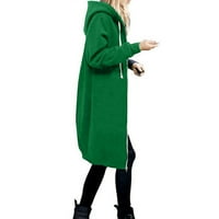 Ženski kaputi jakne za žene topli patentni zatvarač Otvorene dukseve Dugačka dugačka odjeća Ženske vrhove