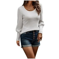 Voncos džemperi za žene - pulover casual dugih rukava okrugli vrat kornjače labavi na klirensu ženski
