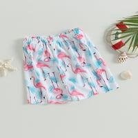 Dječji dječaci Dječji kratke hlače Djevojke kupaće kostime s dugim rukavima Flamingo Ispis kupaćih kupaćih