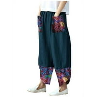 Ženske pantalone bavi se ispod $ Žene Ležerne prilike pamučne posteljine za patchwork neregularne hlače