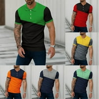 Men Button Up Up kratki rukav Slim Fit Business V izrez Majica Casual T Majica Bluza