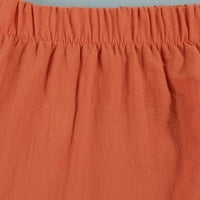Hlače za žene Žene Hlače, Ležerne prilike sa visokim strukom, pamučne labave duge ravne hlače narandžasto