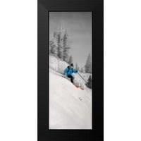 ATELIER B Art Studio Black Moderni uokvireni muzej Art Print pod nazivom - Čovjek skijanje u planini