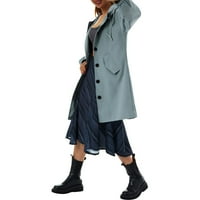 Ženski kaput s kapuljačom duga vodootporna jakna Rain rov džepovi s jednim grudima za kampovanje putovanja
