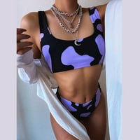Ženski kupaći kostimi Jedno skromne, AXXD krave Print seksi bikini push-up jastuk kupaći kostimi kupaosti