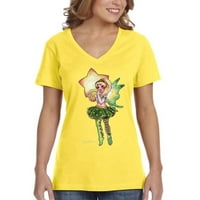 Xtrafly Odjeća za ženske zvijezde Fairy Sprite Pixie Elf Fantasy Myth V-izrez majica