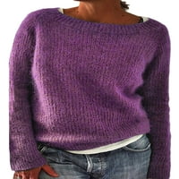 Neilla žene pletene džempere posade vrata obični skakač vrhovi dugih rukava Radni pulover sive s