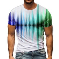 Muške modne majice opušteno pristaje 3D digitalni tisak okrugli vrat kratki rukav pulover TEE Quicky