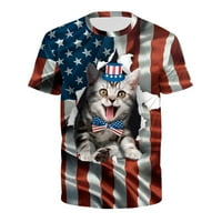 Muška majica Thirts Majica Majica Američka zastava Majica Patriotic Tee Kratki rukav Dan nezavisnosti