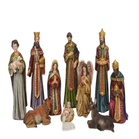 Ornate Sveta porodična beba Isus, Mary, i Joseph 11-komadni božićni odmor Katolički Christian Nativity