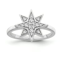 Fini nakit Sterling Silver Star Ring, Veličina 8.5