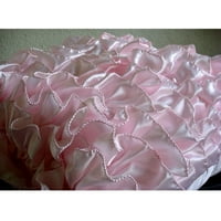 Euro Sham jastuci, ukrasni mekani ružičasti euro shams, satenski euro jastučni futrola, pune boje, ruffles,