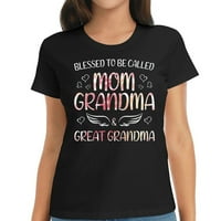 Blagoslovljen da se zove mama baka sjajna baka mot ženski kratki rukav sa modnim grafikom