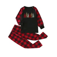 PJS za teen djevojke božićni roditelj-dijete set plairana Print Home odjeća Pidžamas dvodijelni dijete