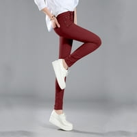Pantalone za žene srušeno casual visokog uspona Jean Classic Solid Boja gležnjače Jeans Redovne uske