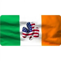 Glavna LPO in. Irska zastava sa američkom FAGH SHAMROCK Photo Lictory Plate