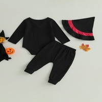 Licupiee Beby Boy gospodin Outfit Halloween odjeća Bowtie Skeleton Print Rompers Ripped duge hlače Čarobnjak