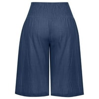 Paille dame Capri hlače široka noga palazzo pant Solid color hodnici salon za odmor mornarsko plavo