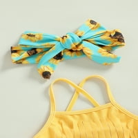 Dječje djevojke kupaće kostim solidne boje tasselja rezervata tipova za suncokret print kratke hlače