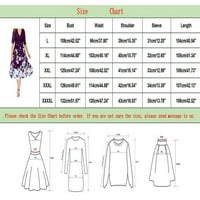 Ženski print V izrez čipka za šivanje partne haljine plus veličine tunika dugih rukava plus veličina