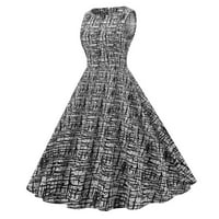 Ljetne haljine za prodaju za žene plaža Ženska ljetna modna bez rukava O-izrez Vintage Solid Party Swing