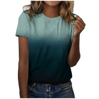 Ženske bluze Ženske okrugle vrhove kratkih rukava majica od tiskanih majica Tuničke majice Vintage vrhovi