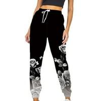 Ženske modne ležerne printere elastične struine pantalone Duge ravne hlače Dukseri Hot6S4487842