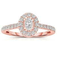 Halo dijamant i moissan zaručni prsten 1. karat ovalni rez moissinite sa 18K pozlaćenim oblogom